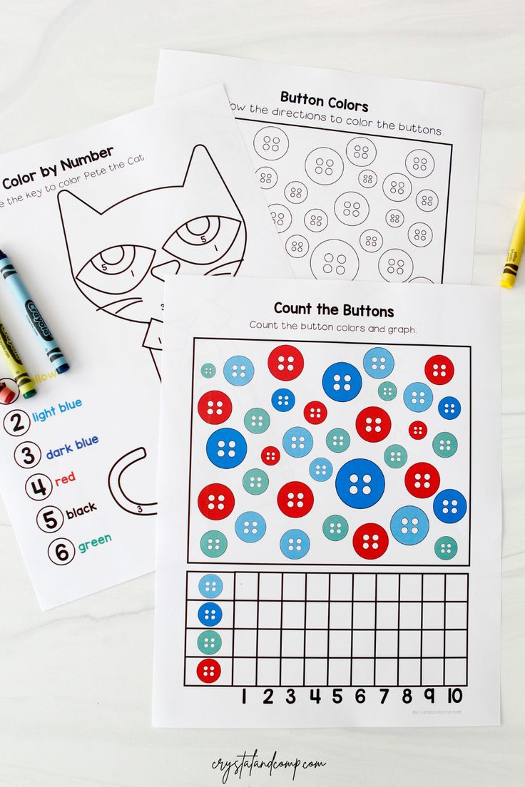 Pete the Cat and His Four Groovy Buttons Printables