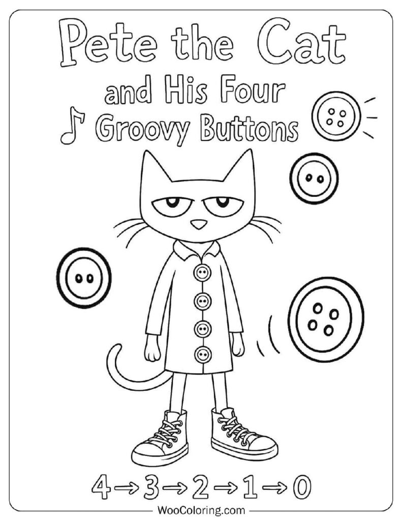 Pete The Cat Coloring Pages (Free PDF To Print)  Woo Coloring