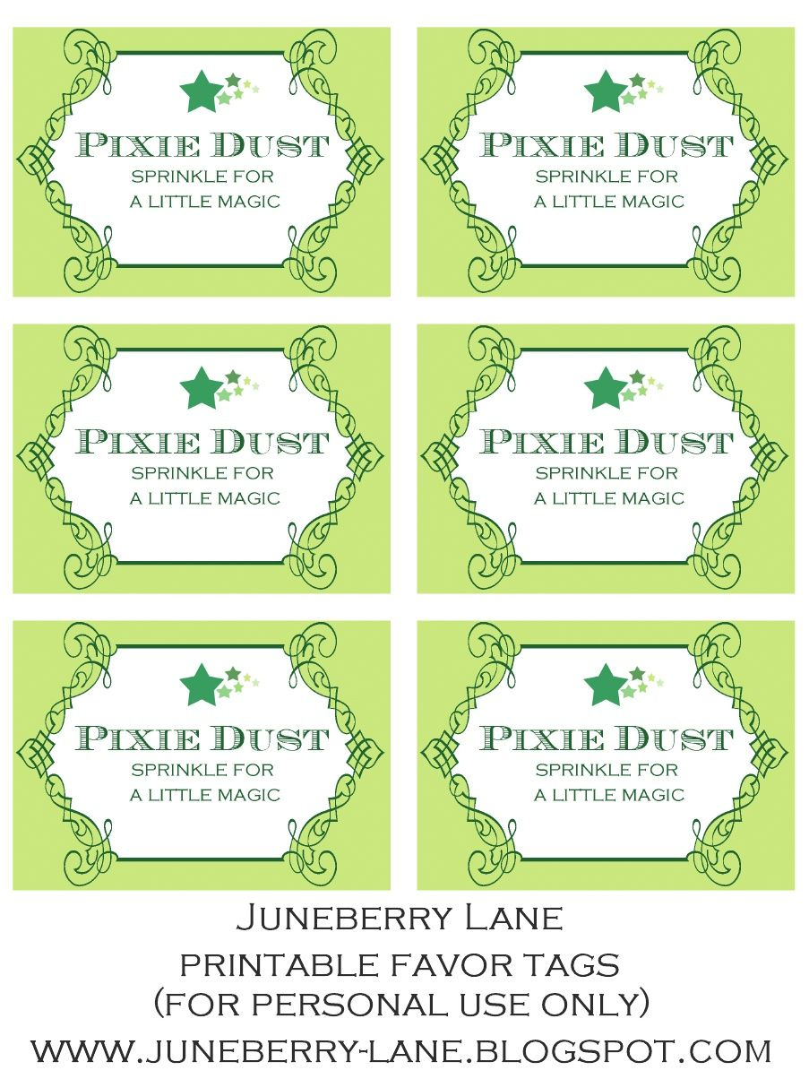 Pixie Dust Tags Free Printable - Printable Learning Sheets