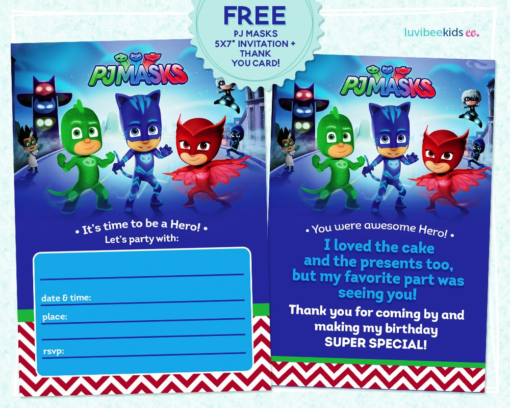 Pj Masks Invitation Template FREE Editable PJ Masks Birthday