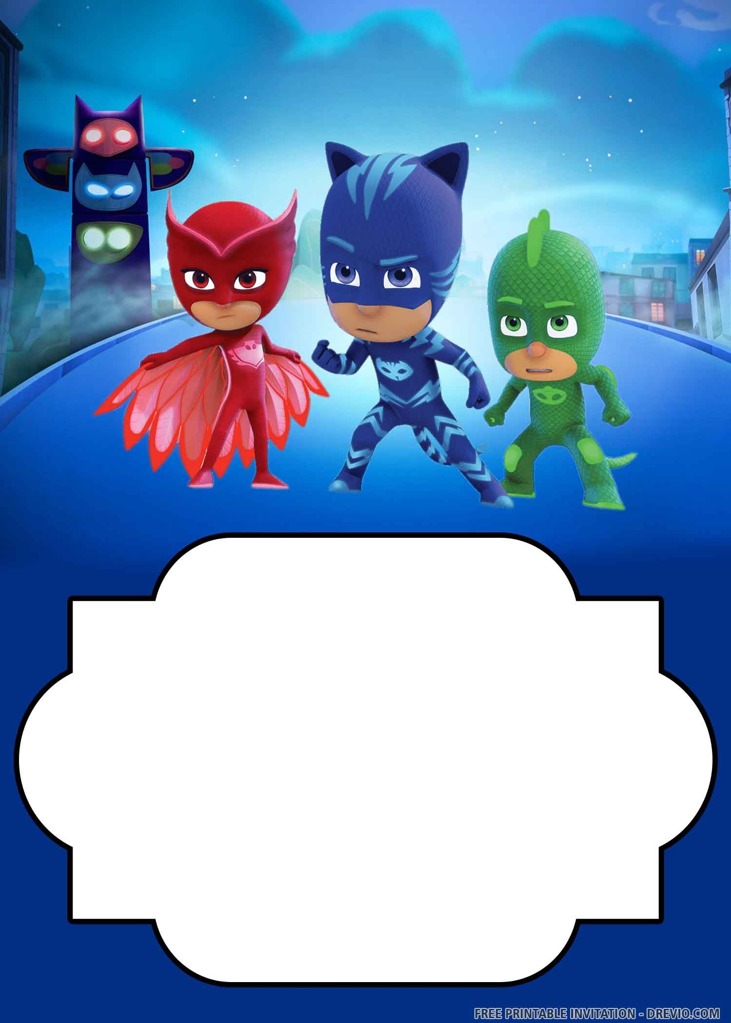 PJ MASKS INVITATIONS ideas  pj mask invitation, free printable