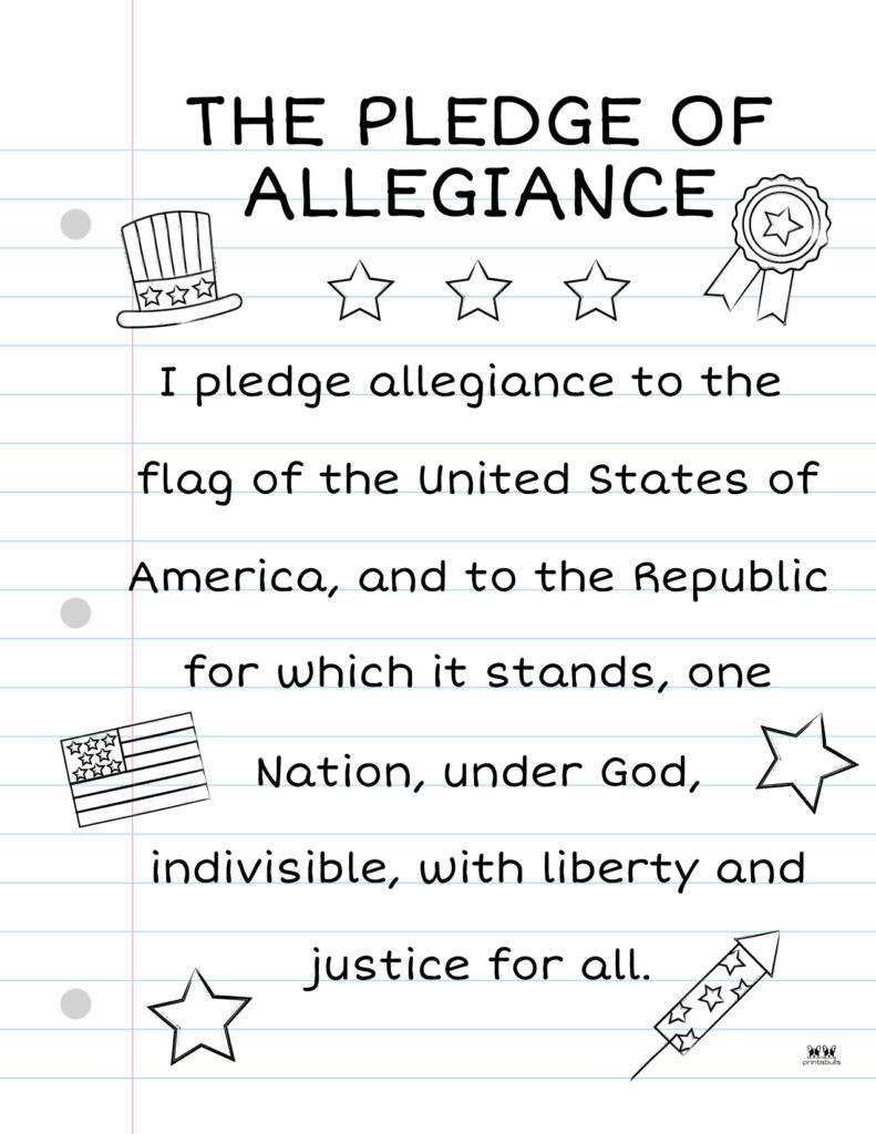 Pledge of Allegiance Words -  FREE Printables  Printabulls