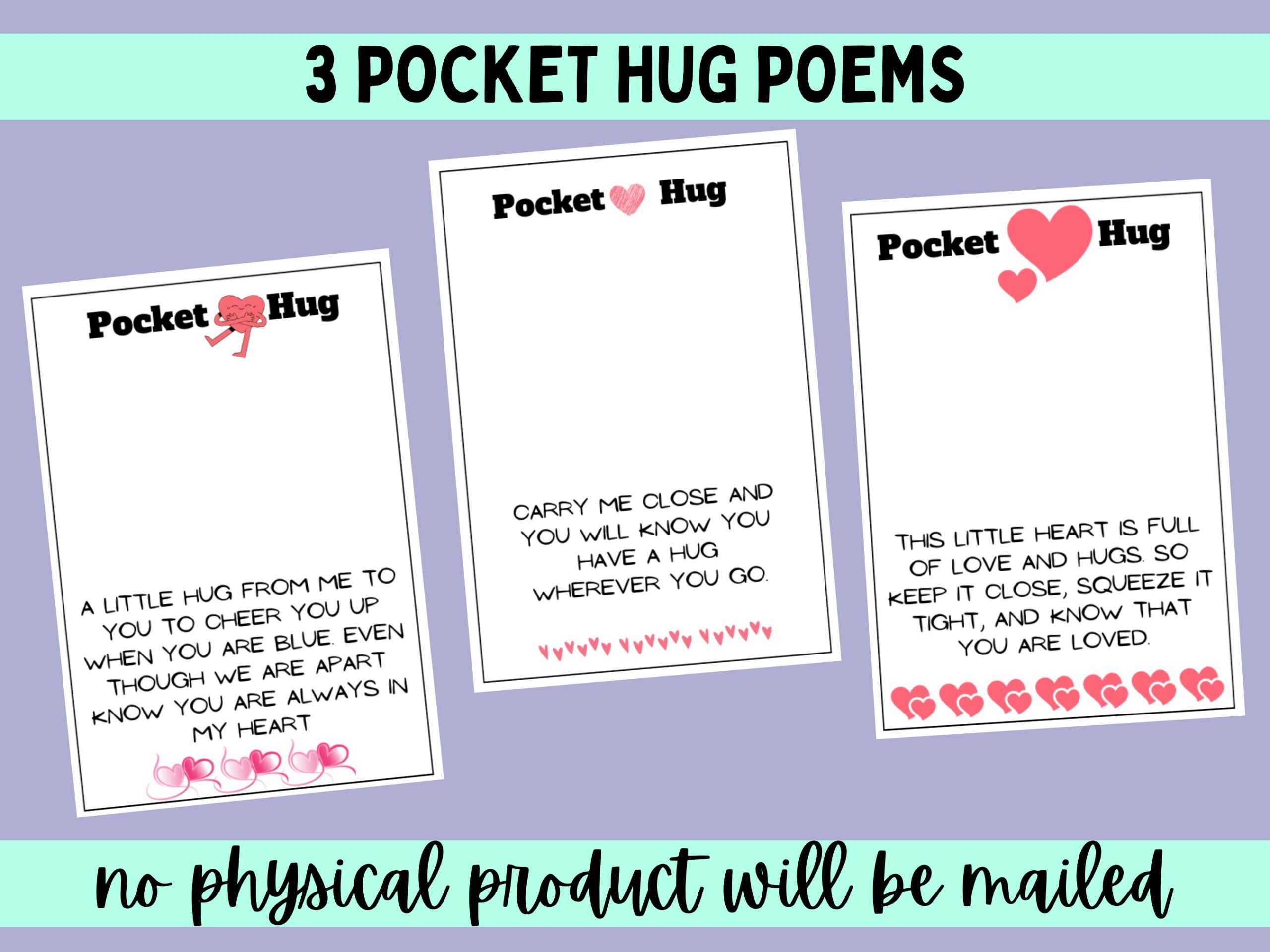 Pocket Hug Poems Printable PDF File Instant Download Pocket Hug Poems Printable PDF File Instant Download