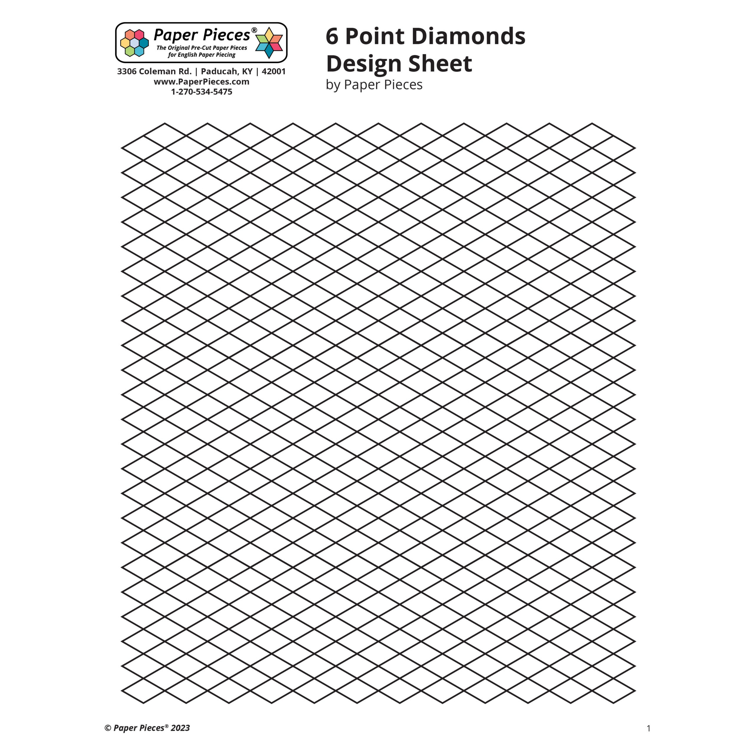 Point Diamond Rows Design Sheet (FREE PDF Download) – Paper Pieces