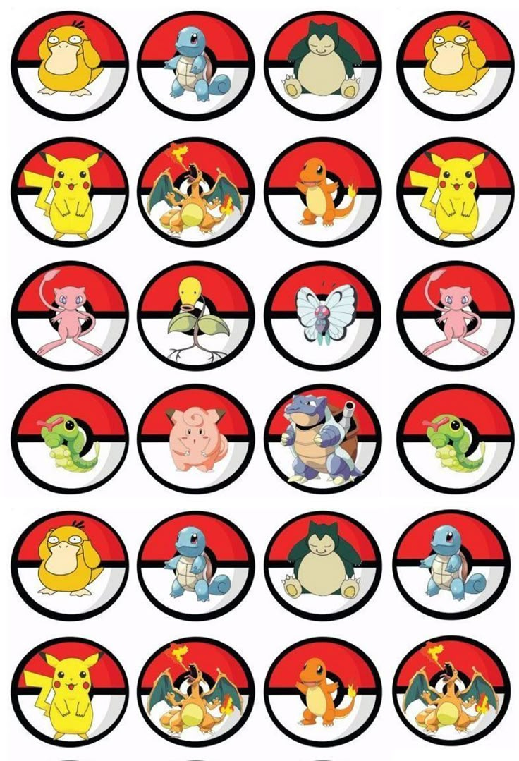 Pokemon Edible Cupcake Toppers Pokemon birthday party Pokemon Edible Cupcake Toppers Pokemon birthday party