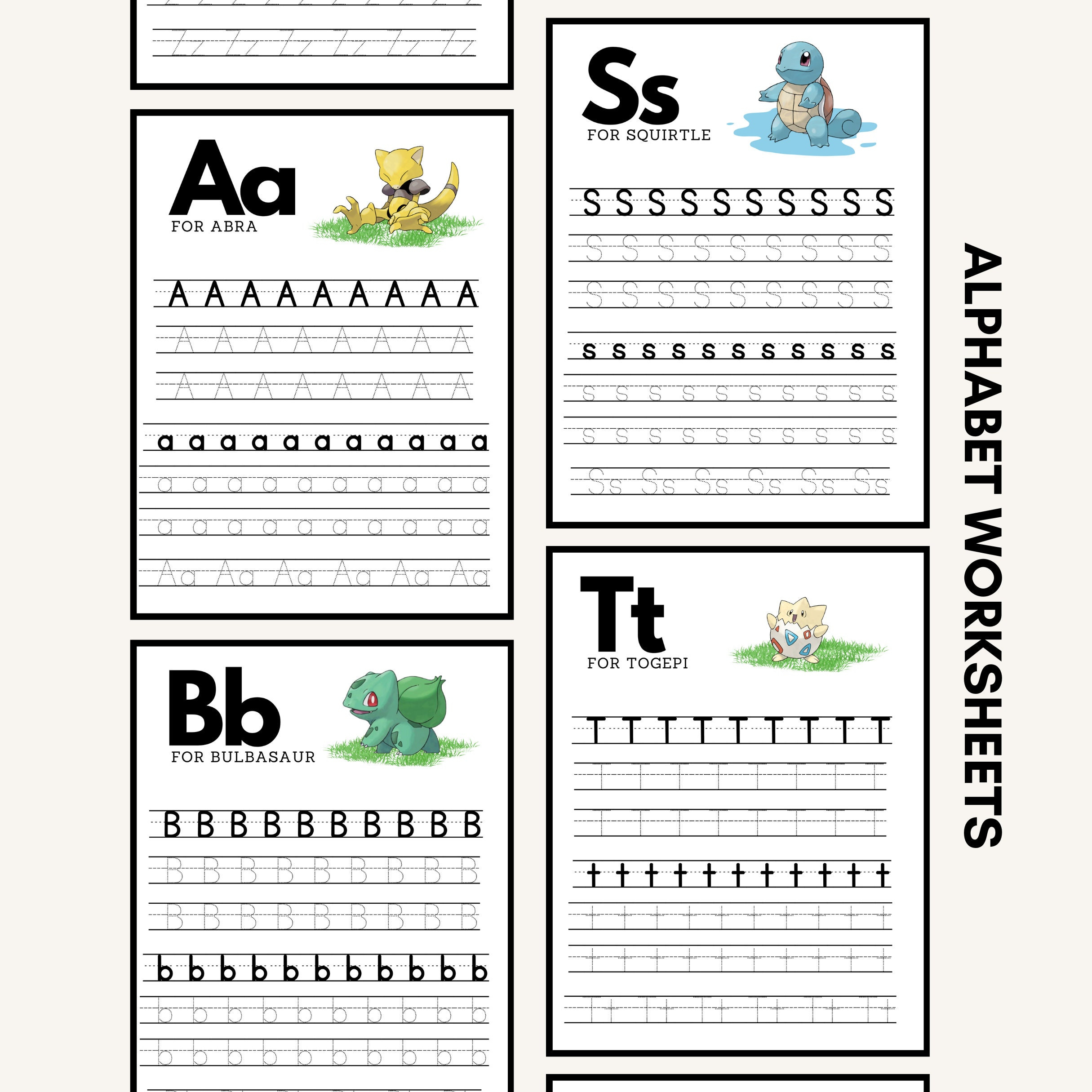 Pokemon Preschool Alphabet Worksheets, Pokemon Preschool
