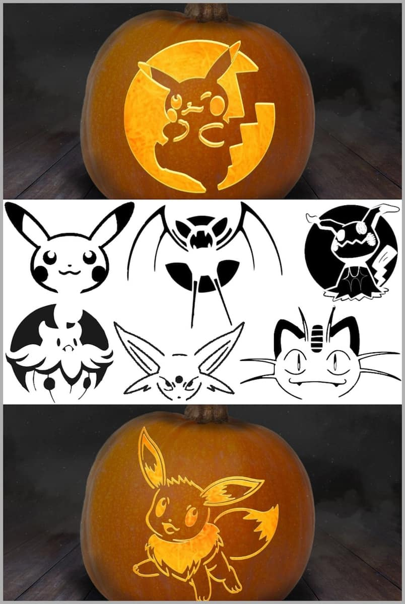 Pokemon Pumpkin Carving Stencils: Over  Free Printable PDFs