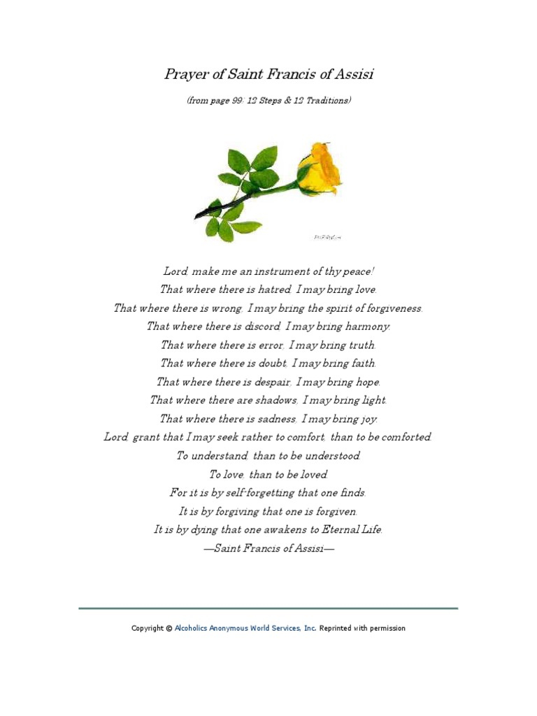 Prayer of Saint Francis of Assisi  PDF