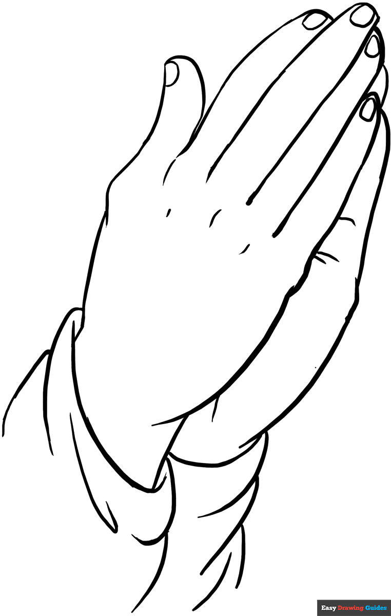 Praying Hands Coloring Page  Easy Drawing Guides