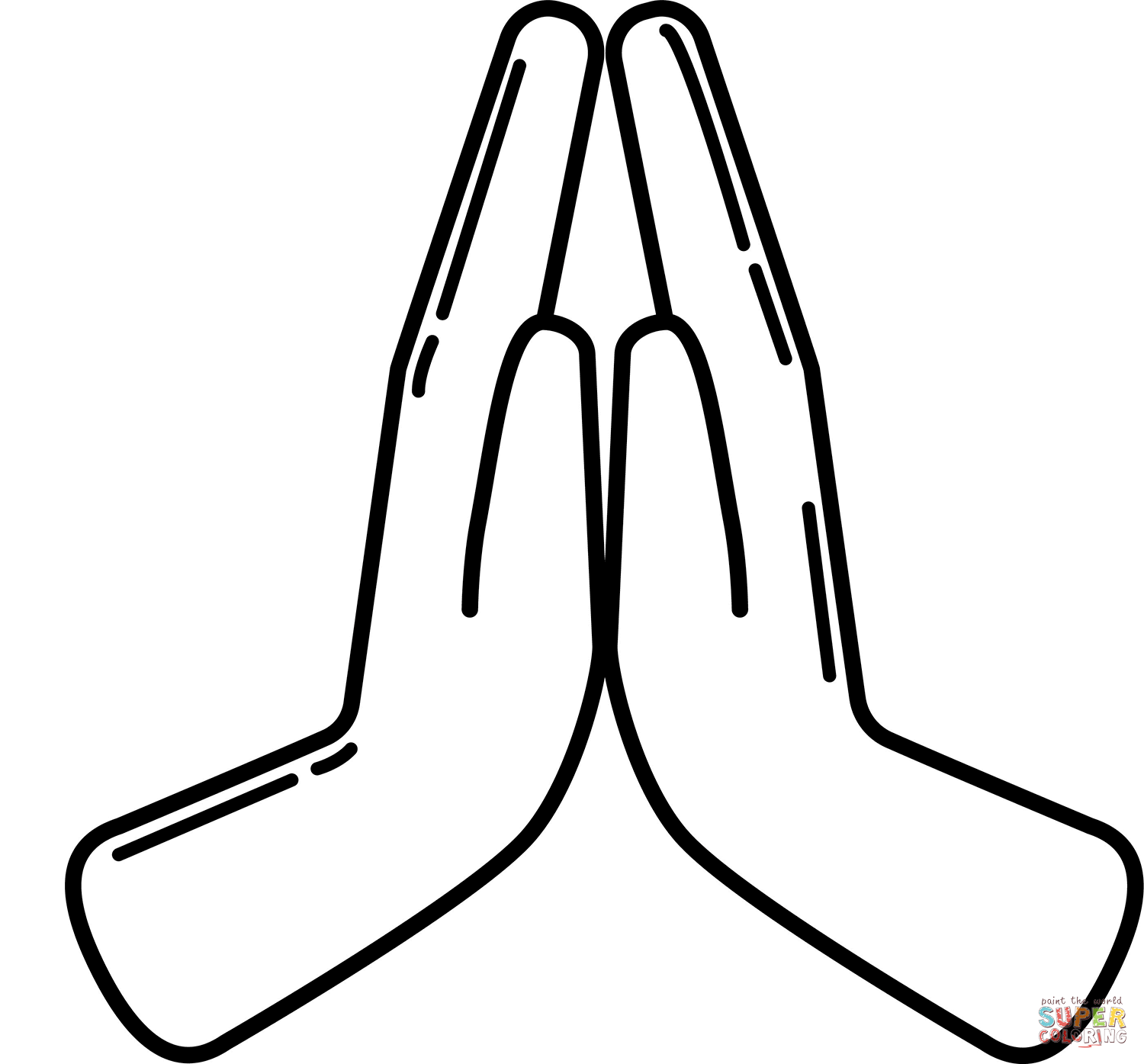 Praying Hands Coloring Page  Free Printable