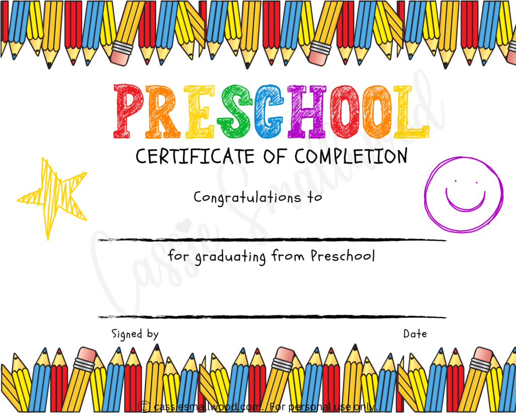 Preschool And Kindergarten Graduation Certificates (FREE