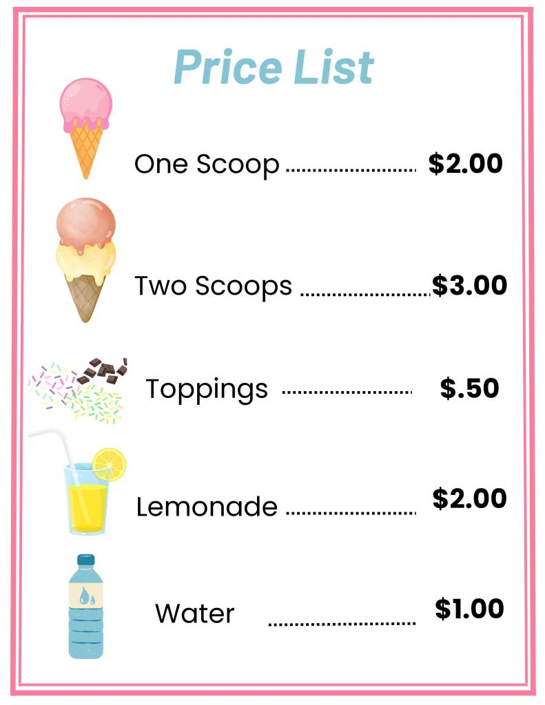 Pretend Play Ice Cream Shop Printables - In The Playroom