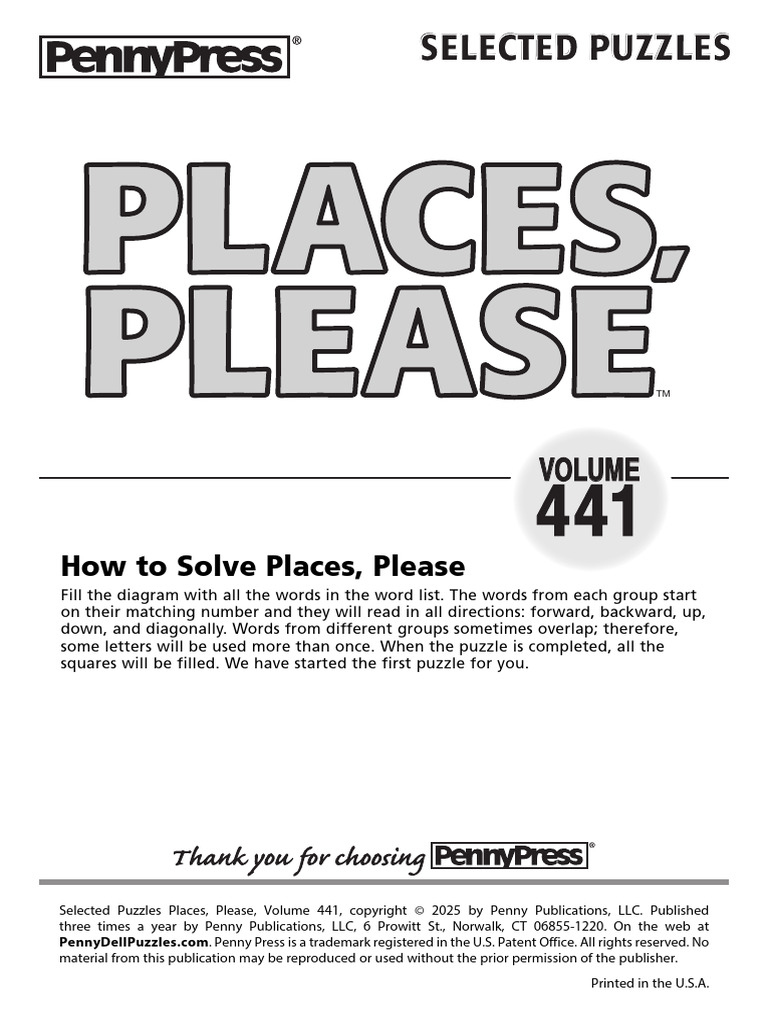 Print N Solve Books Places Please PLPFL Vol  PDF  Puzzles