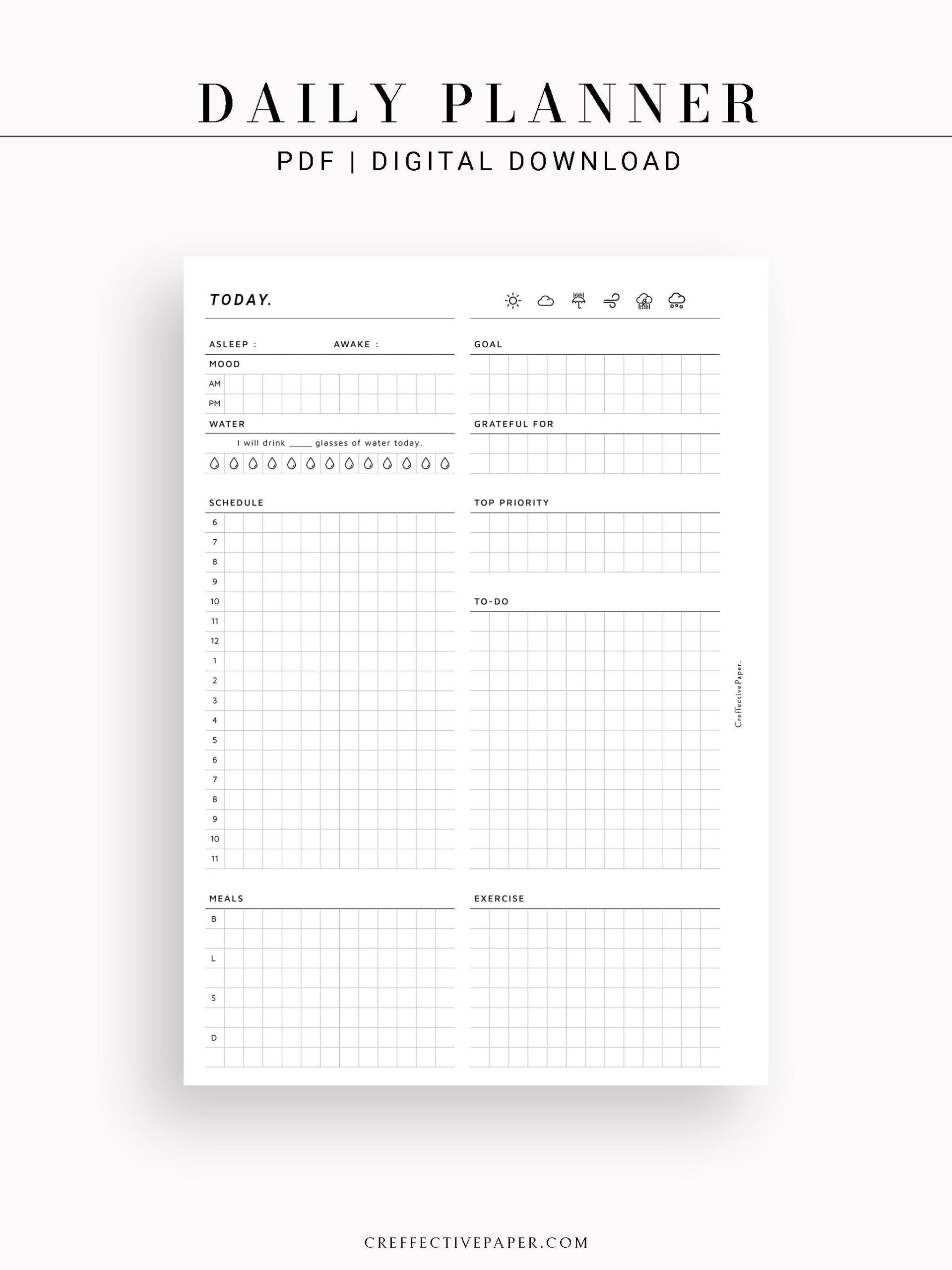 Printable A Planner Inserts  CreffectivePaper
