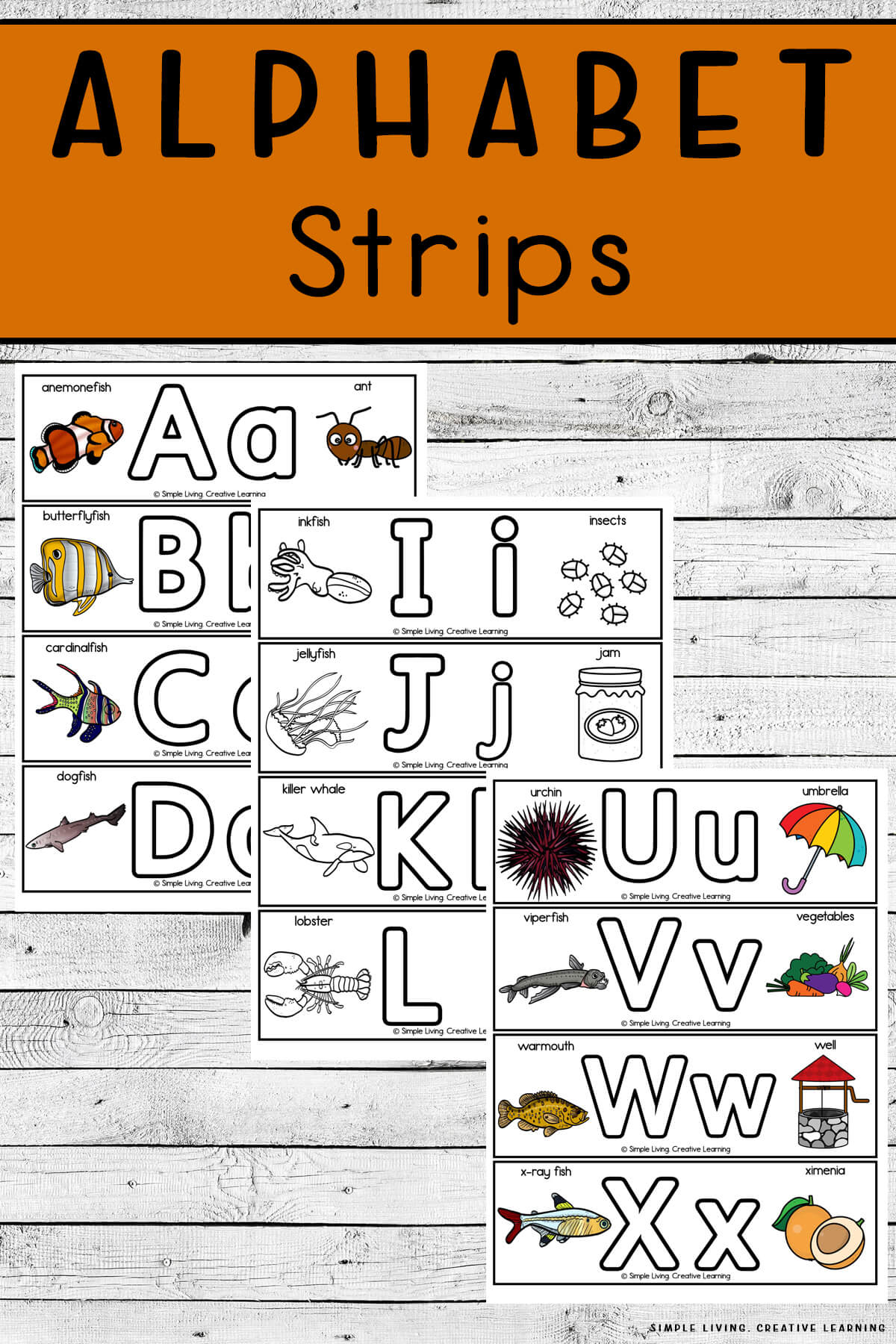 Printable Alphabet Strips - Simple Living