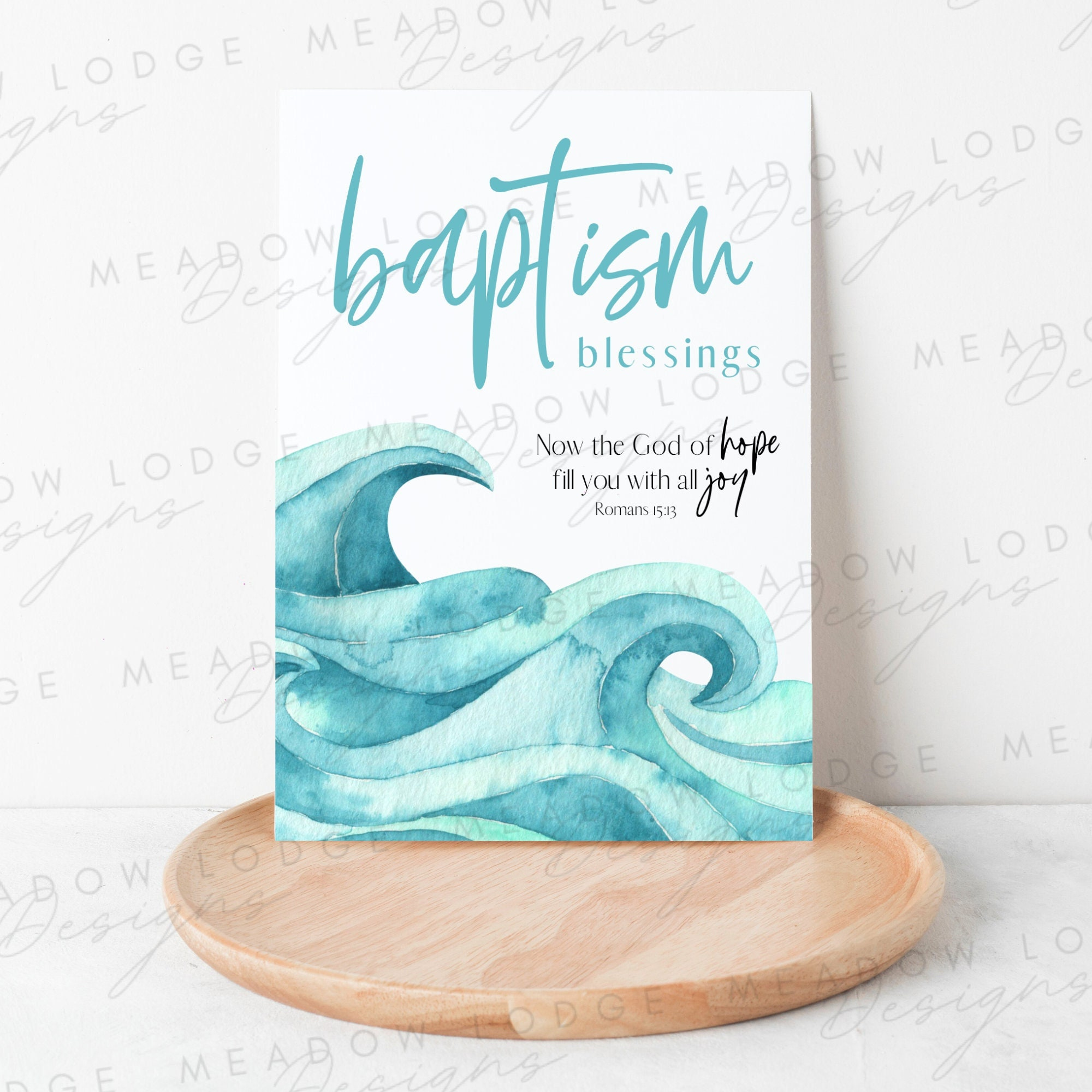 PRINTABLE Baptism Card, Instant Download Teen Christian Baptism