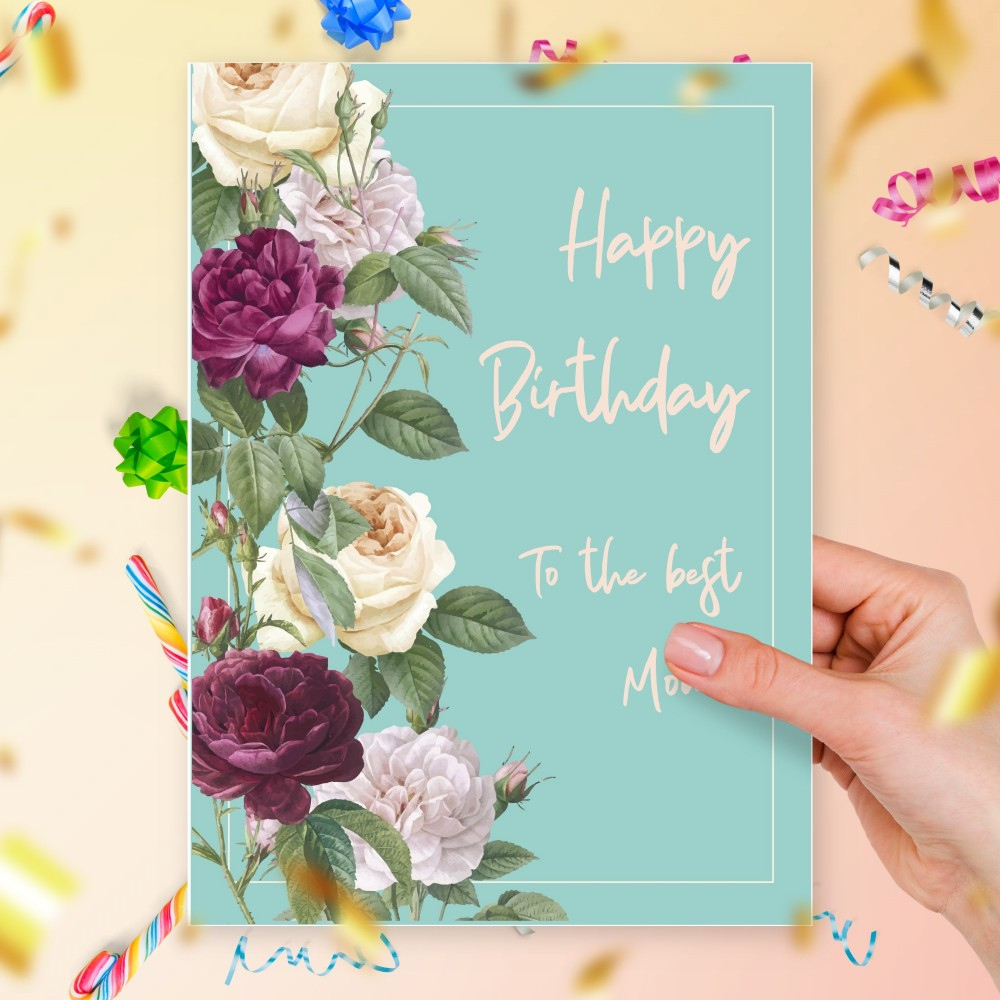 Printable Birthday Card for Mom With Peony Template Editable Online Printable Birthday Card for Mom With Peony Template Editable Online