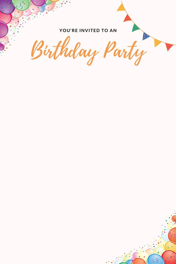 Printable Birthday Party Invitation Card Blank Template Free PDF Printable Birthday Party Invitation Card Blank Template Free PDF