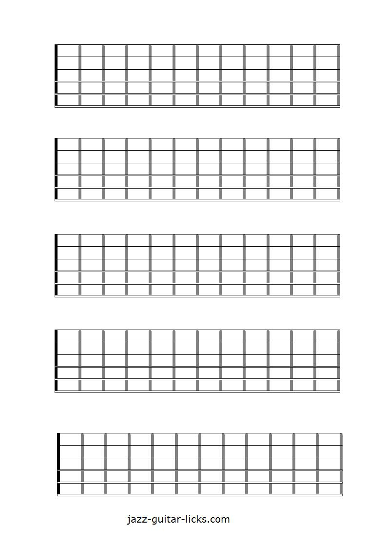 Printable Blank Guitar Neck Diagrams - Chord & Scale Charts Printable Blank Guitar Neck Diagrams - Chord & Scale Charts