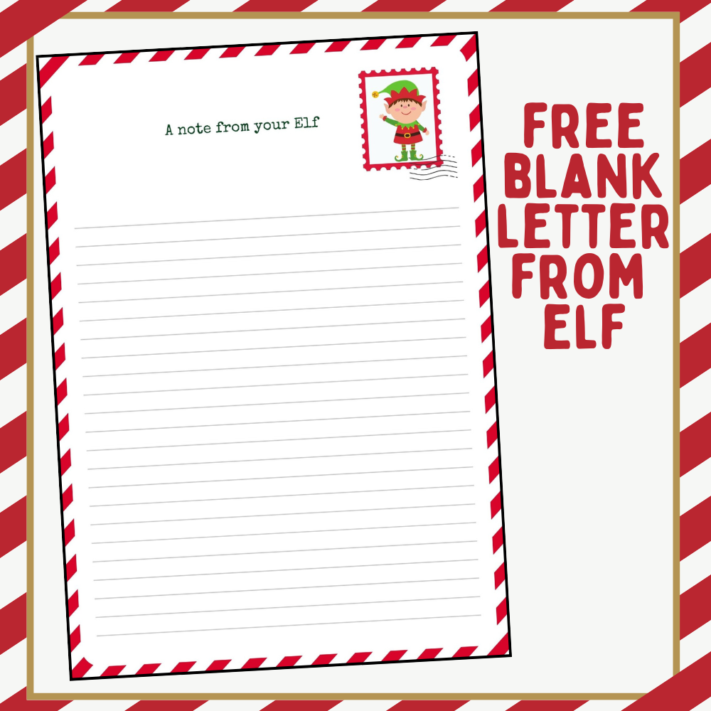 Printable Blank Letter from Elf (Free Printables) - A Sparkle of
