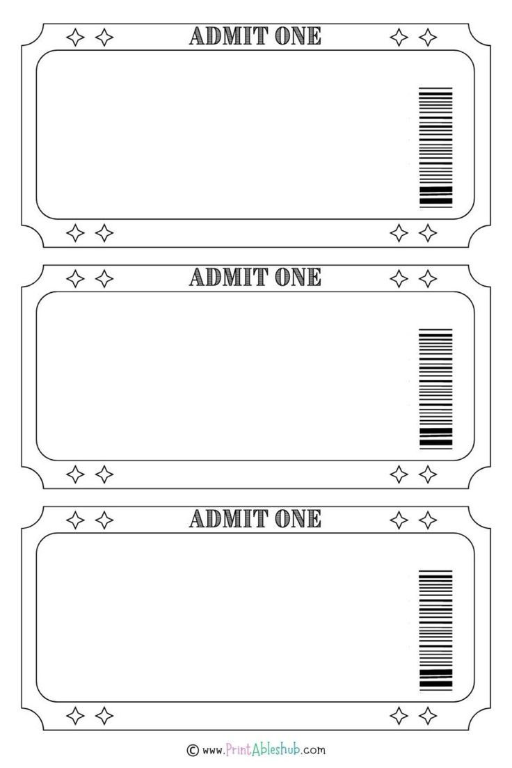 Printable Blank Ticket Design Templates
