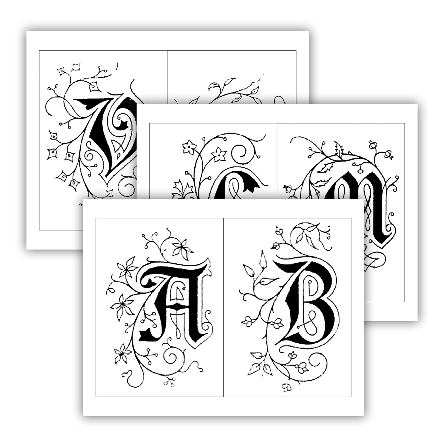 Printable Botanical Illuminated Letter Templates – The Postman