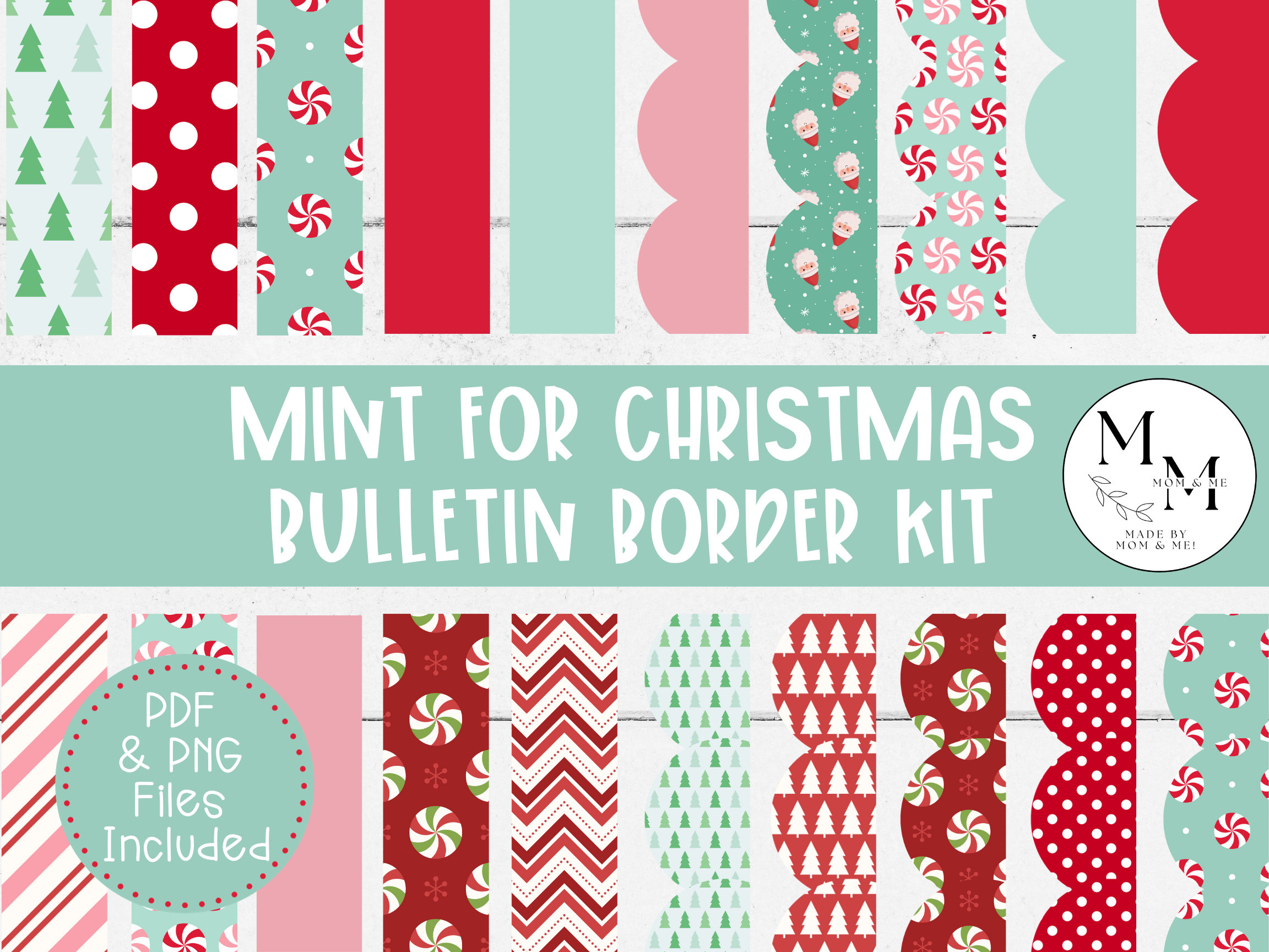 Printable Bulletin Board Border, Christmas Classroom Decor