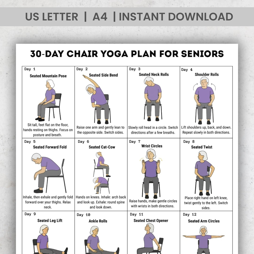 Printable Chair Exercises For Seniors  Day Chair Yoga for