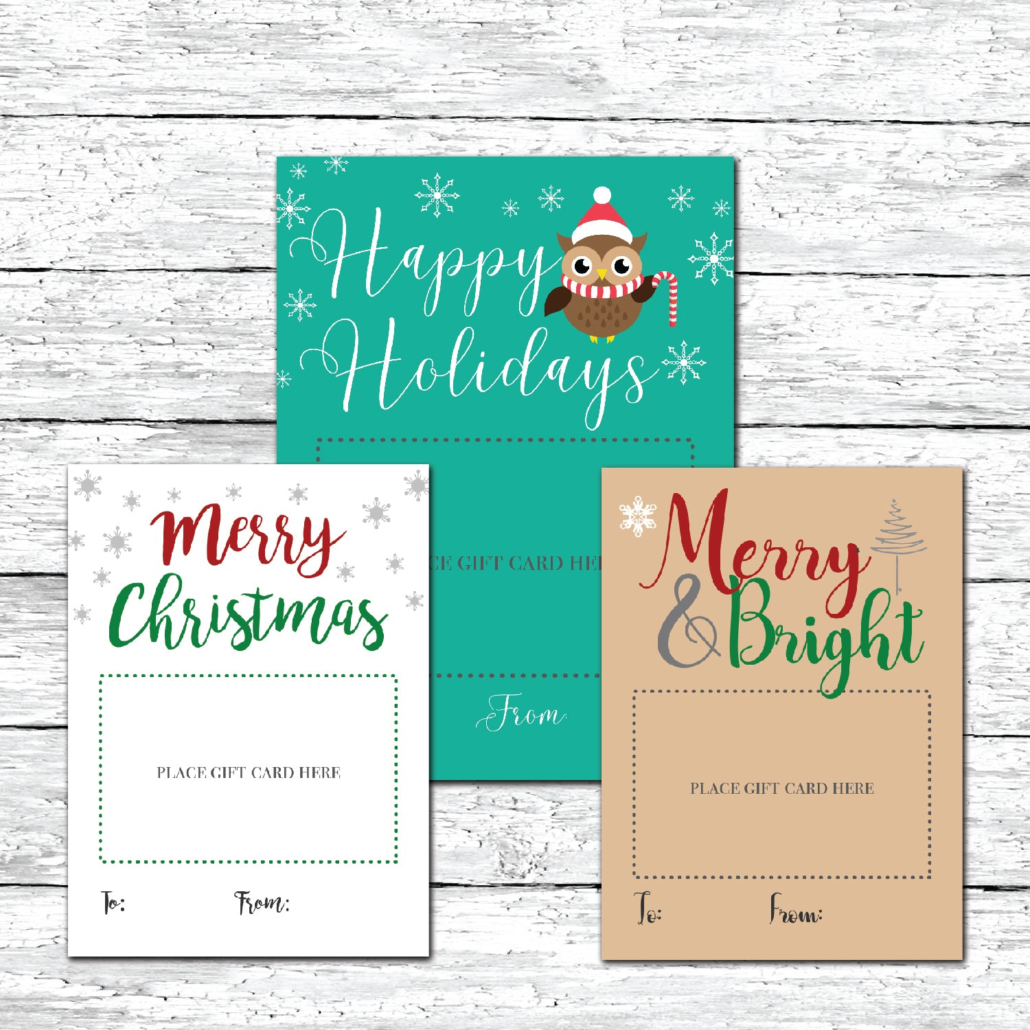 Printable Christmas Gift Card Holders – Taylor George Designs