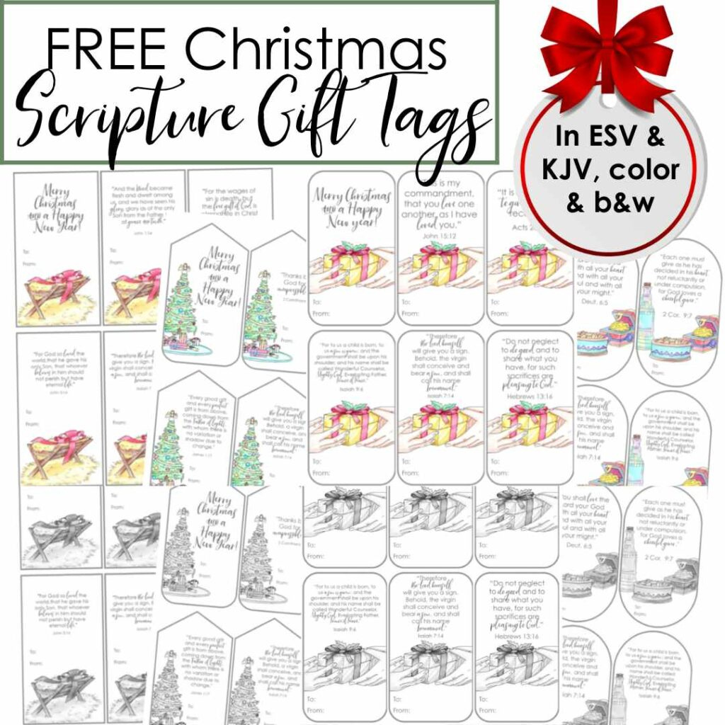 Printable Christmas Gift Tags with Scripture