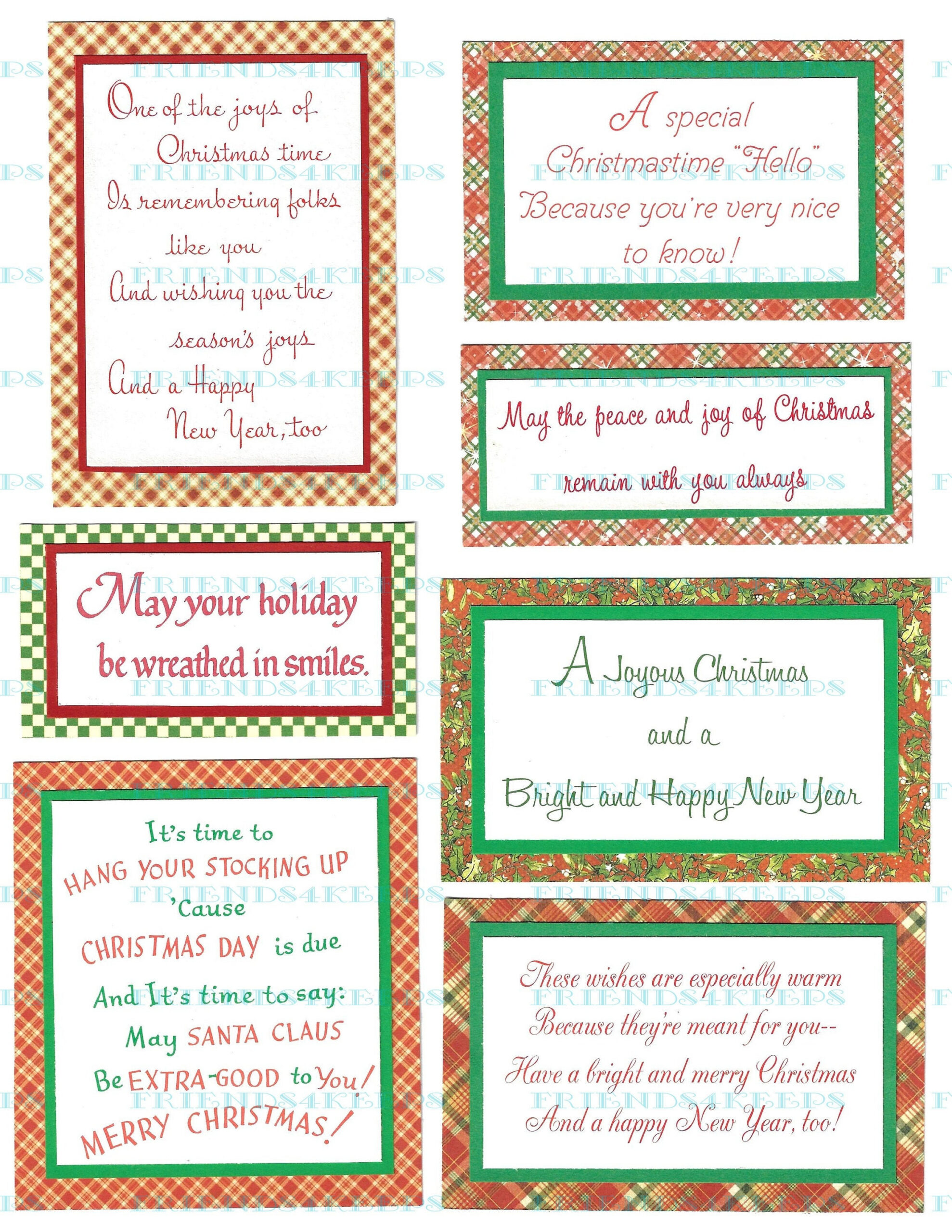 Printable CHRISTMAS GREETINGS / Verses From Vintage Xmas Cards Printable CHRISTMAS GREETINGS / Verses From Vintage Xmas Cards