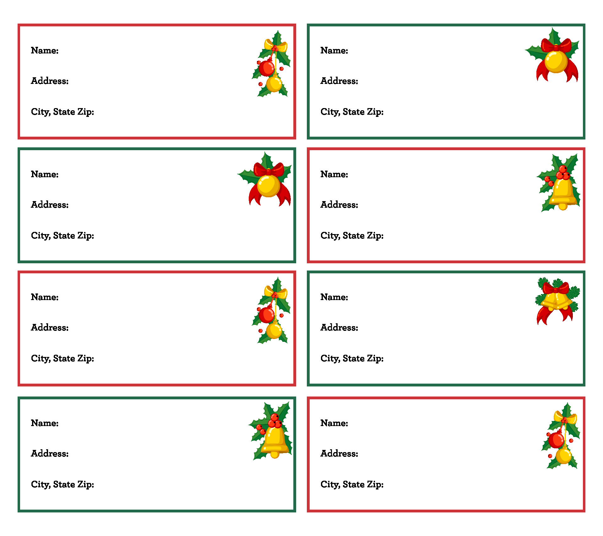 Printable Christmas Mailing Labels - Printable Party Favors
