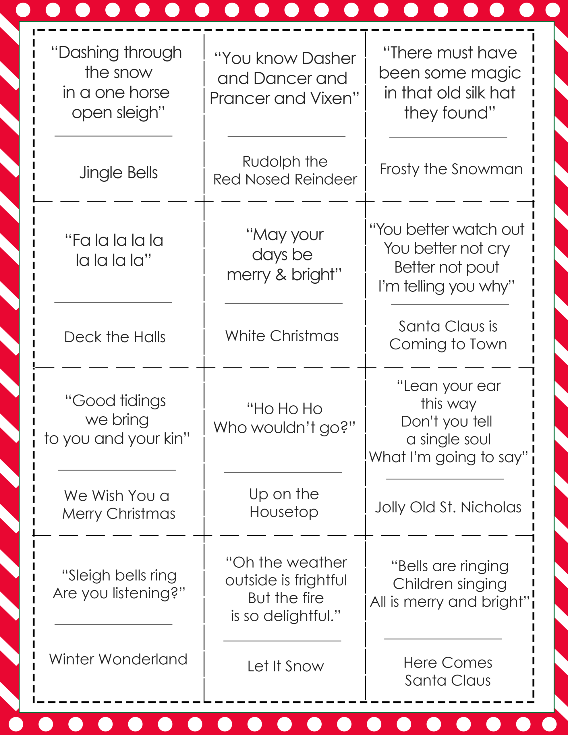 Printable Christmas Music Bingo with  Fun Ways to Play  Sunny