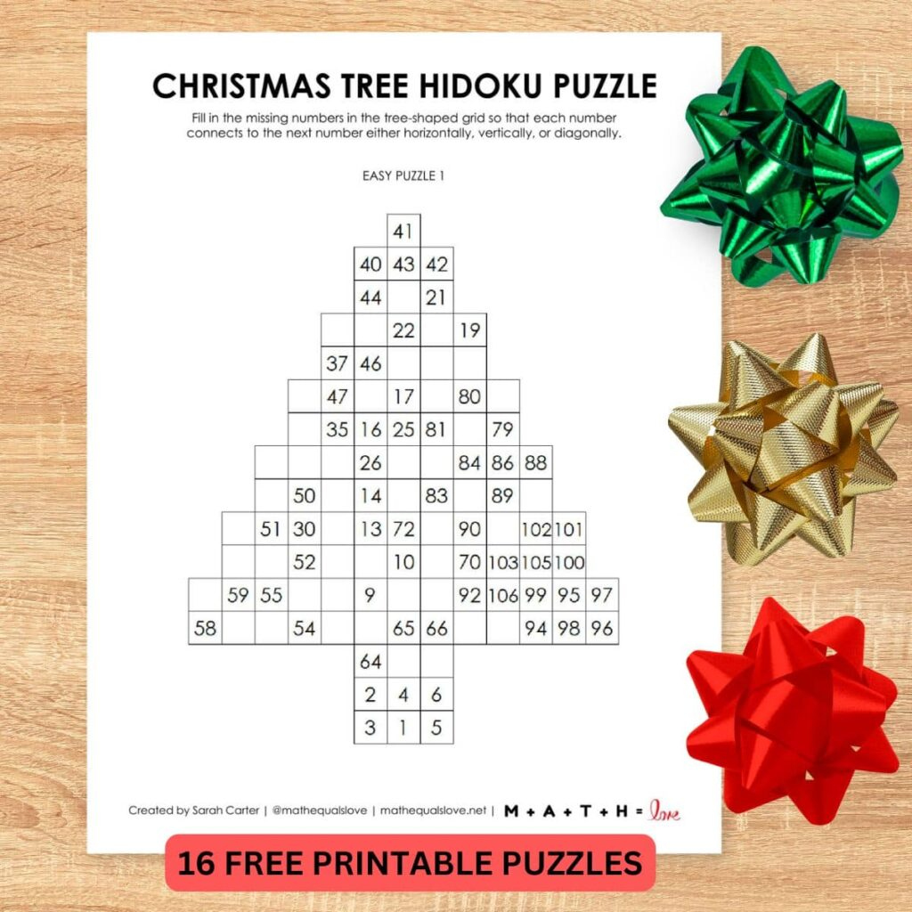Printable Christmas Puzzles and Games Math = Love Printable Christmas Puzzles and Games Math = Love