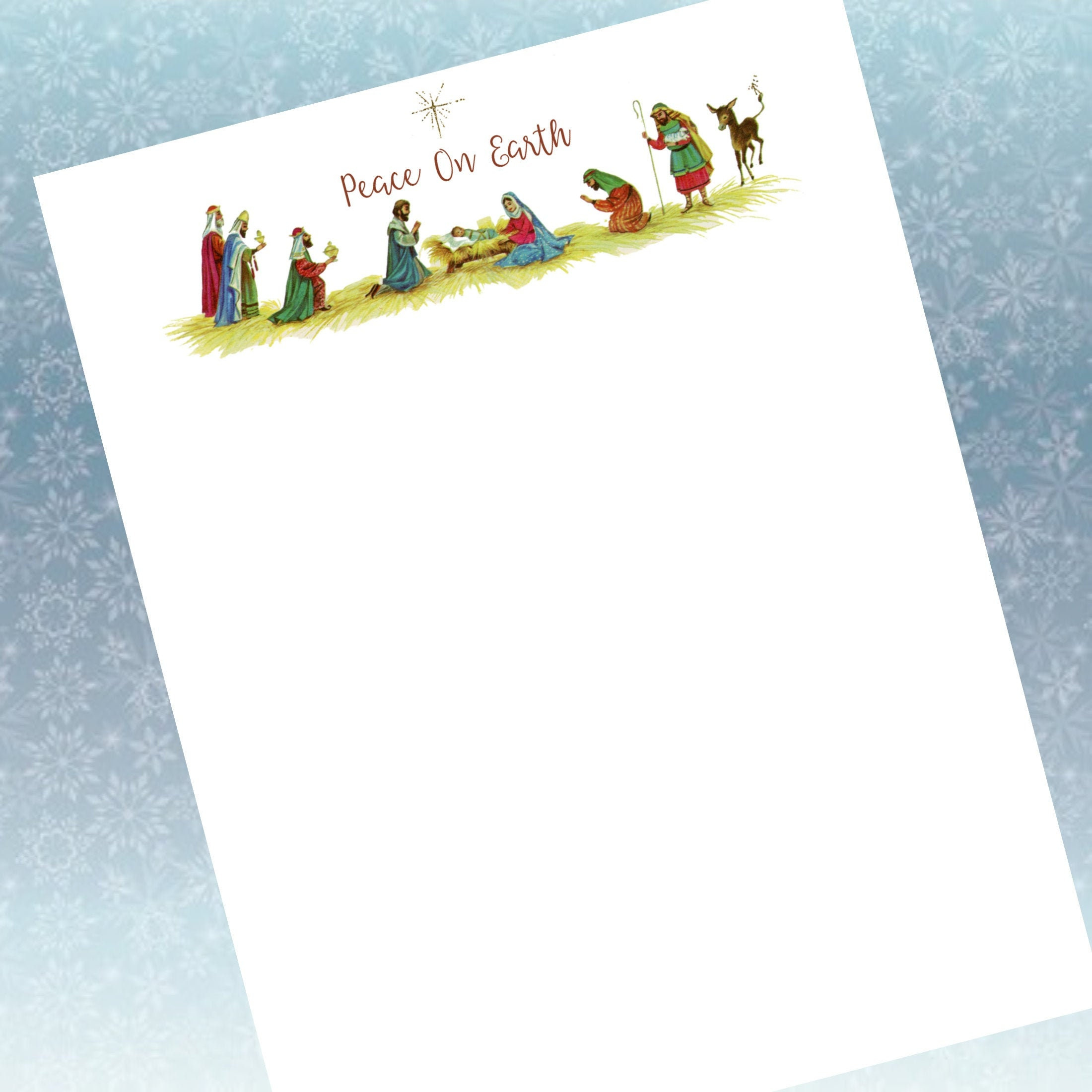 Printable Christmas Stationery Digital Download - Instant Editable