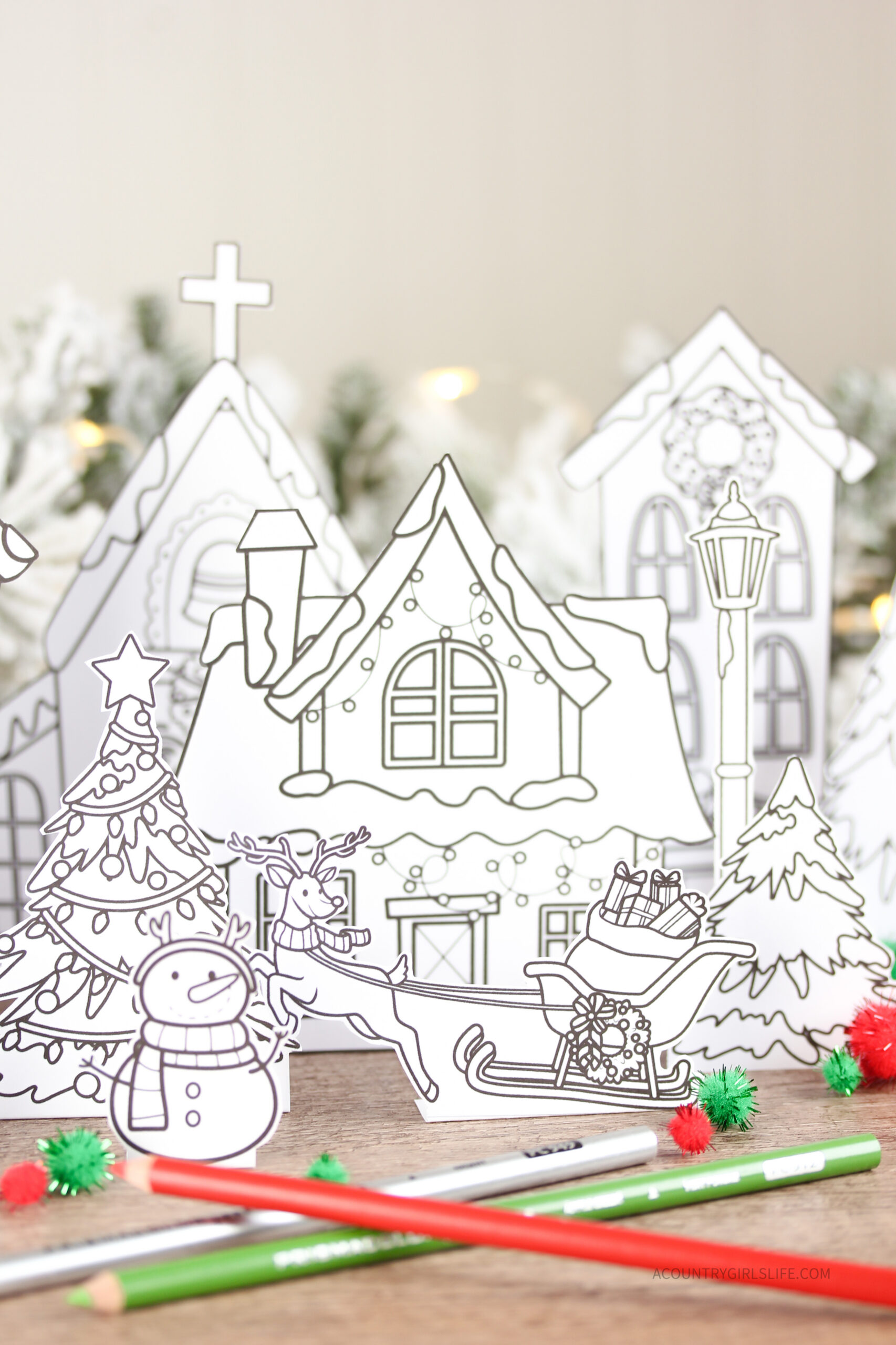 Printable Christmas Village - A Country Girl
