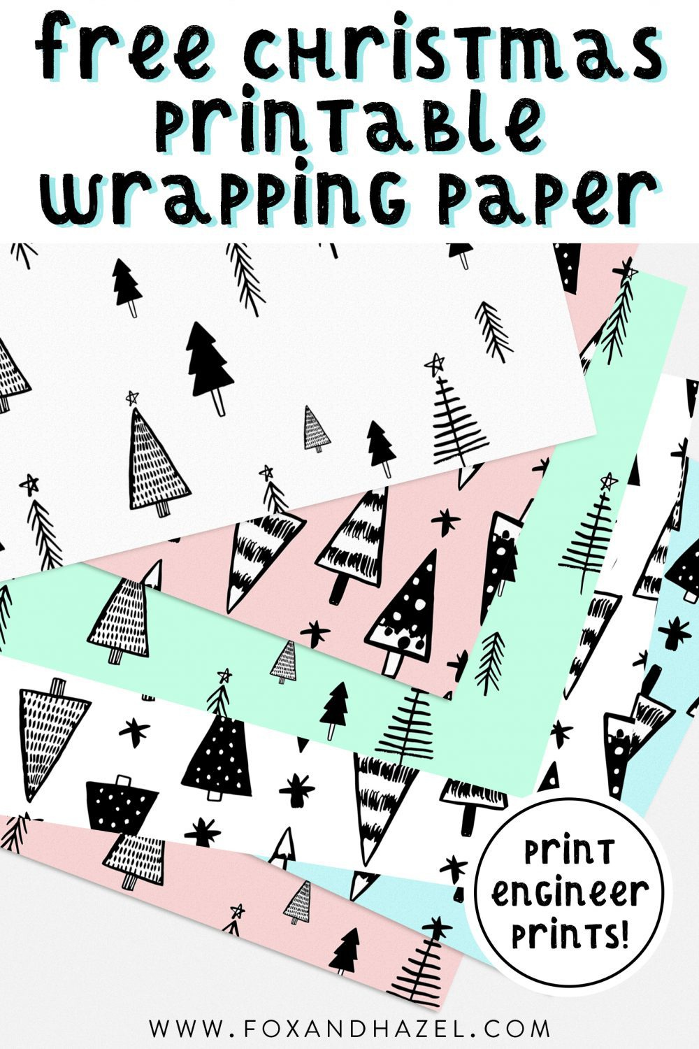 Printable Christmas Wrapping Paper - Fox + Hazel  free art + designs