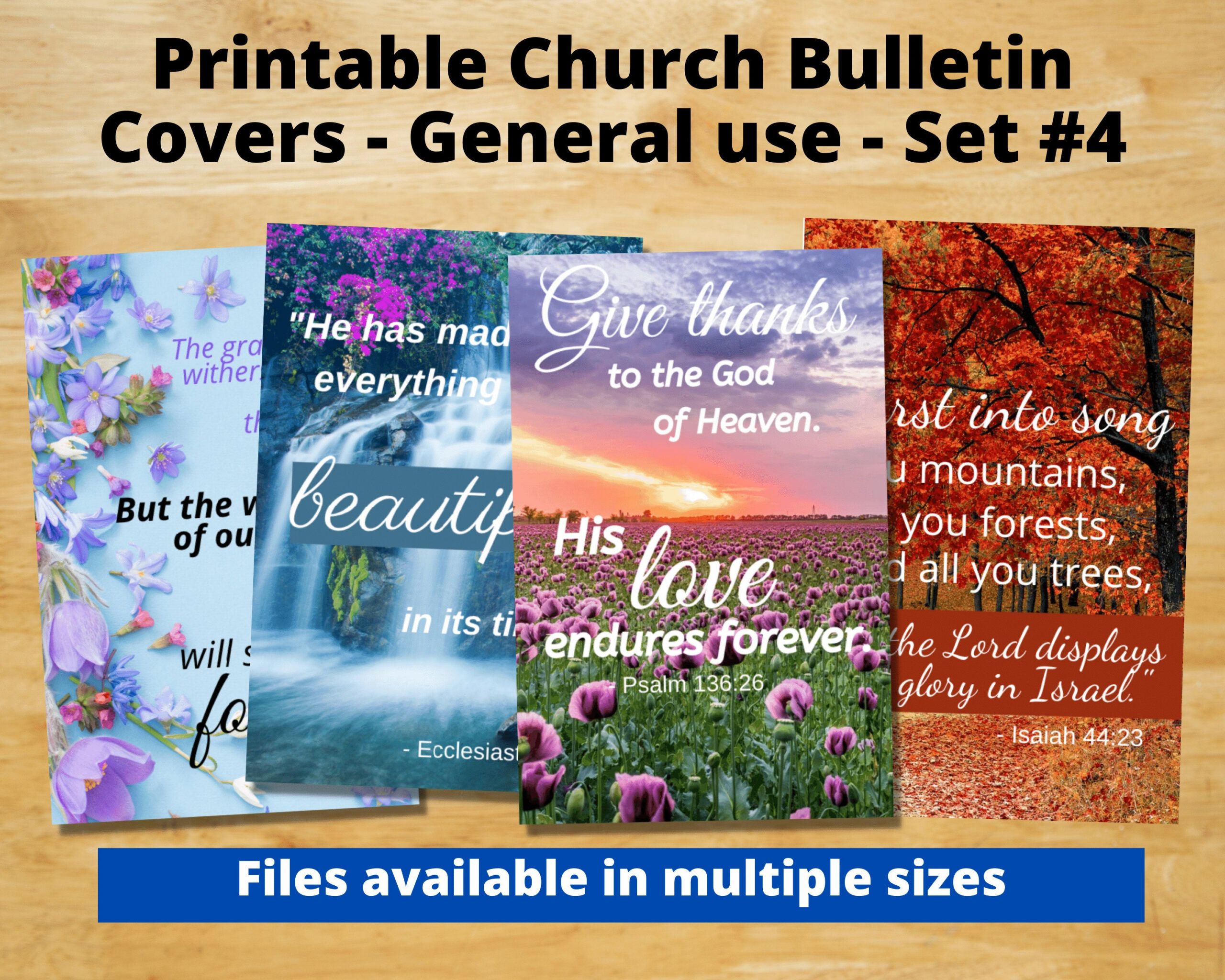 Printable Church Bulletin Covers - General Use Set  - Multiple
