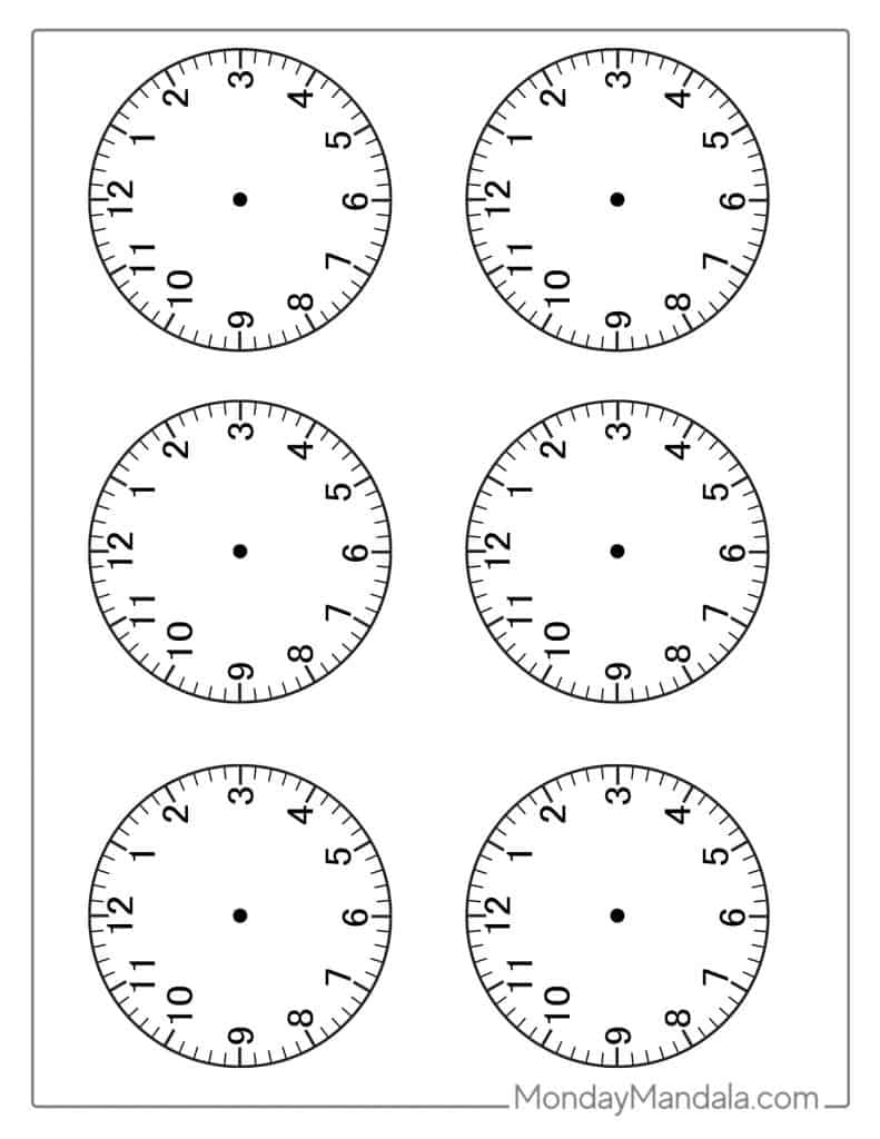 Printable Clock Faces (Free PDFs To Download & Print) Printable Clock Faces (Free PDFs To Download & Print)
