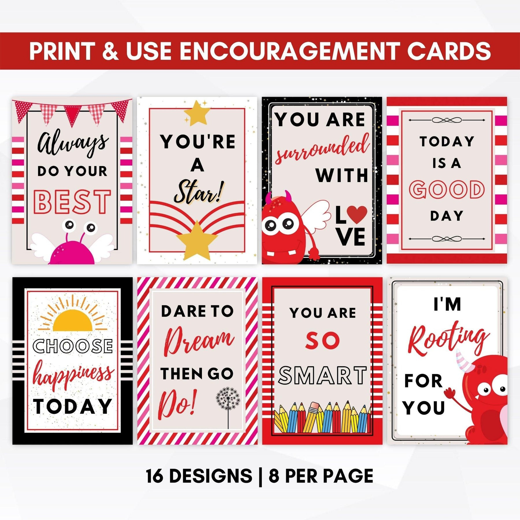 Printable Encouragement Cards - Inspiring Notes for Kids  Simple