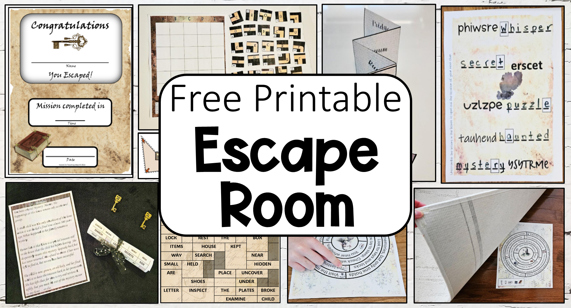 Printable Escape Room Game - Mystery Manor - Hands-On Teaching Ideas