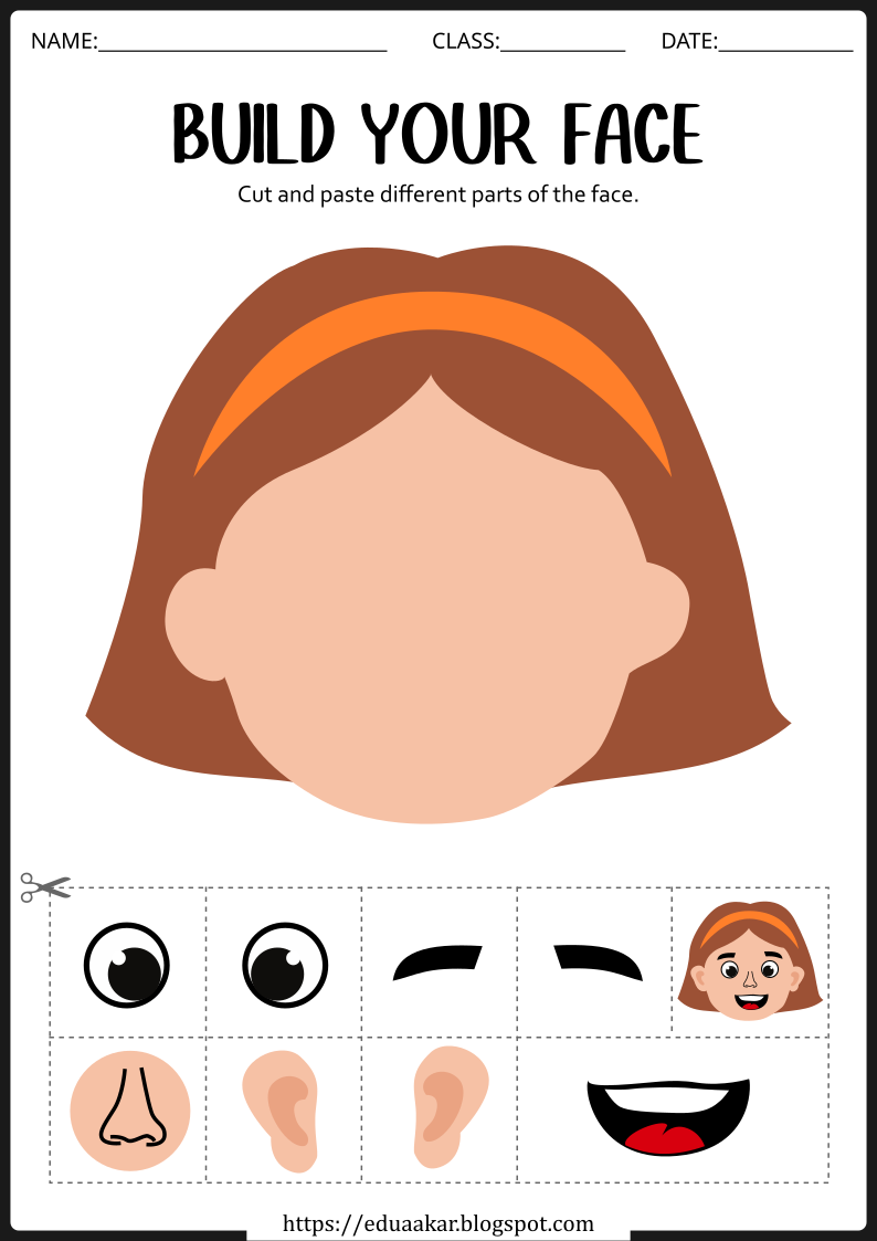Printable Face Parts for Preschool – Free Worksheets for Early