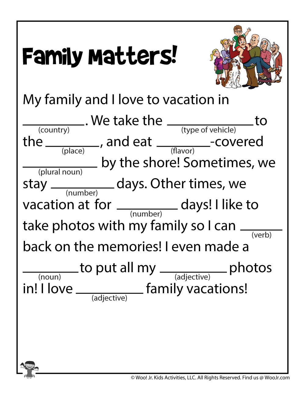 Printable Family Funny Fill In Stories  Woo! Jr