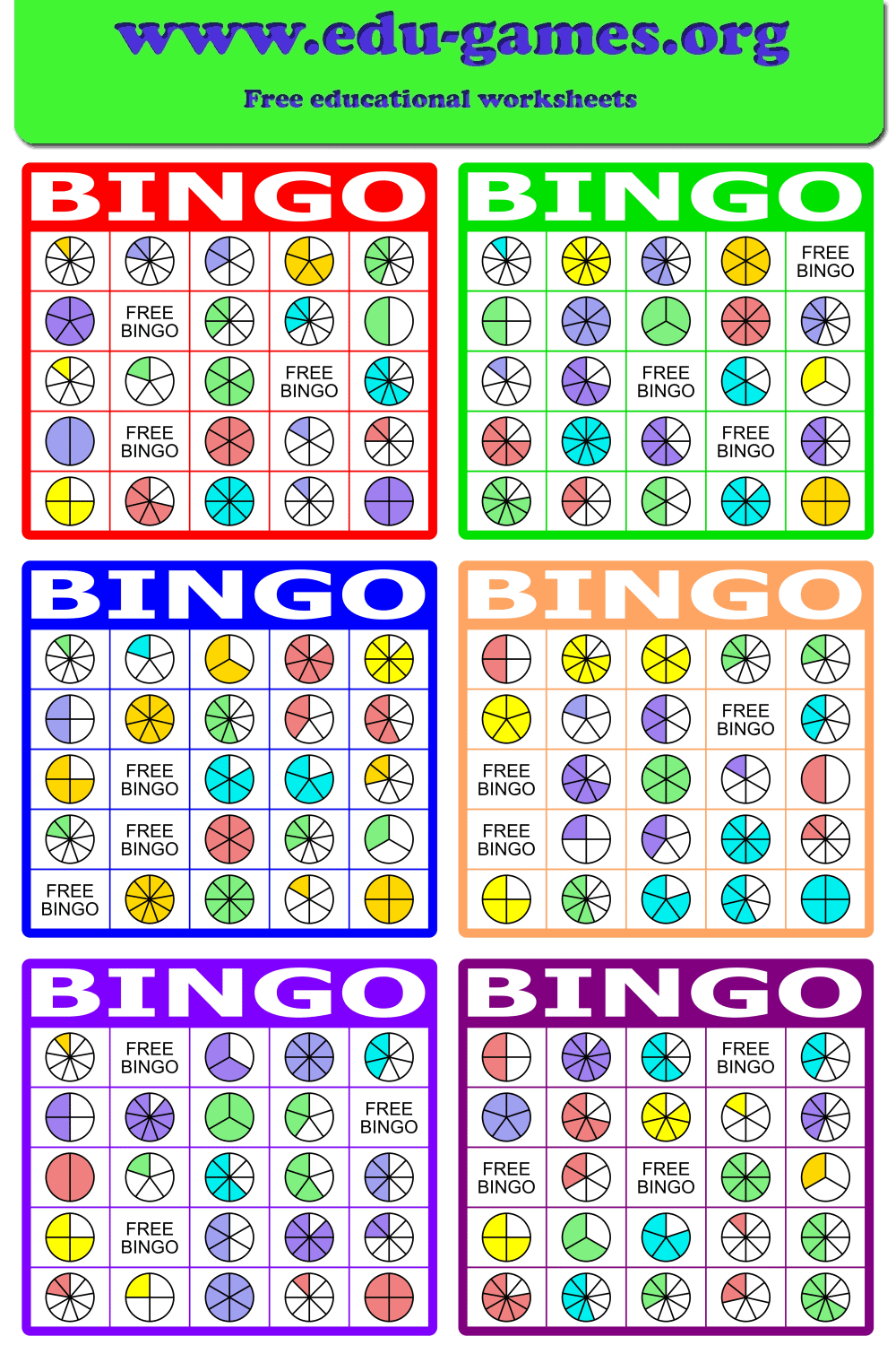 Printable Fraction Bingo Game - Free & Fun Fraction Practice Printable Fraction Bingo Game - Free & Fun Fraction Practice
