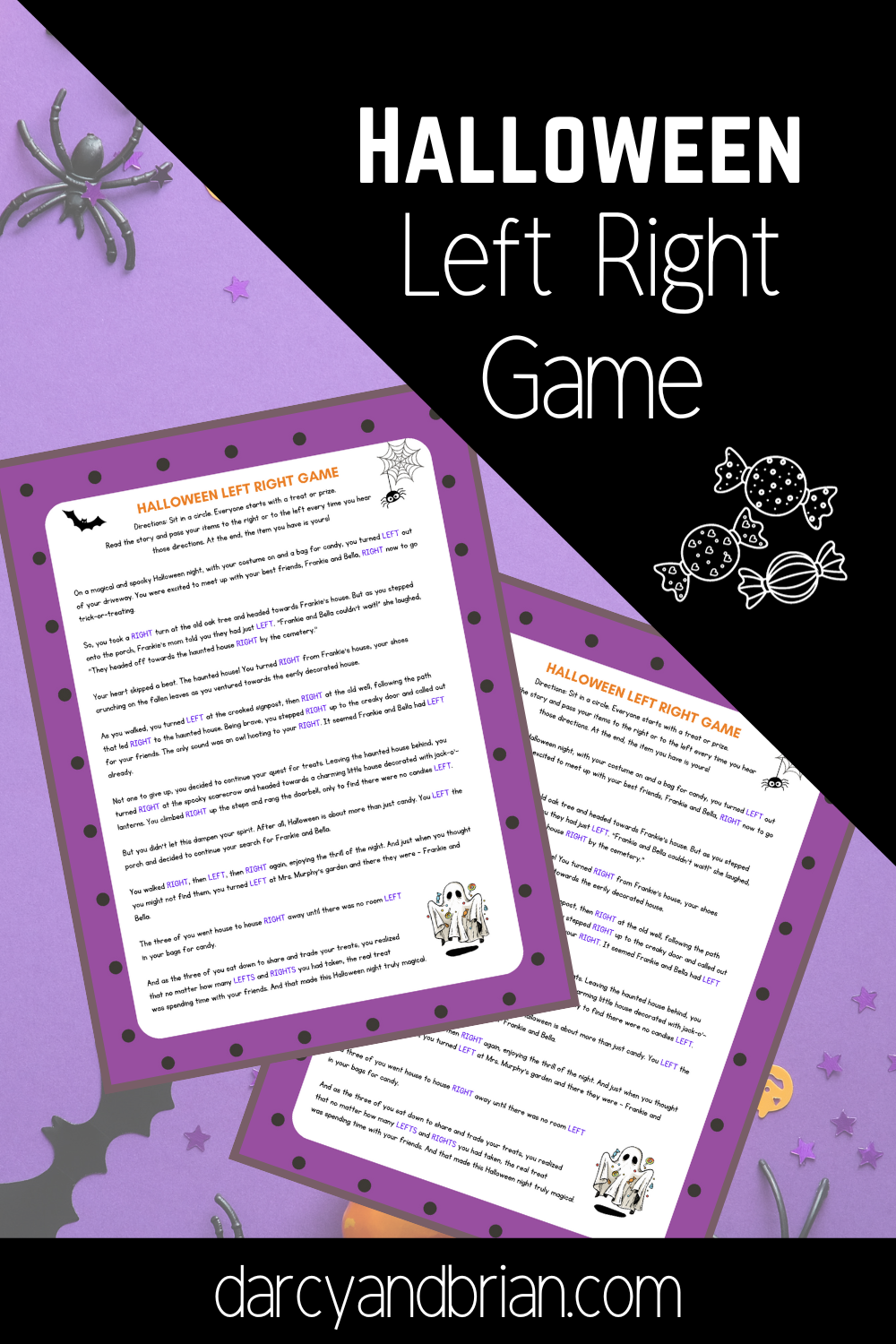 Printable Halloween Left Right Game  AllFreePaperCrafts