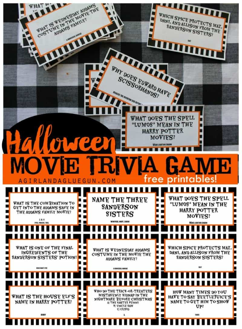 Printable Halloween Movie Trivia Game - Days of Halloween: Day Printable Halloween Movie Trivia Game - Days of Halloween: Day