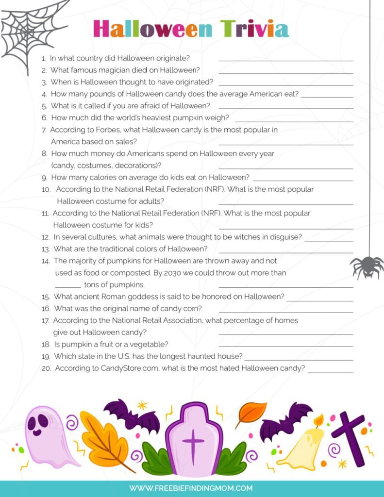 Printable Halloween Trivia Questions and Answers