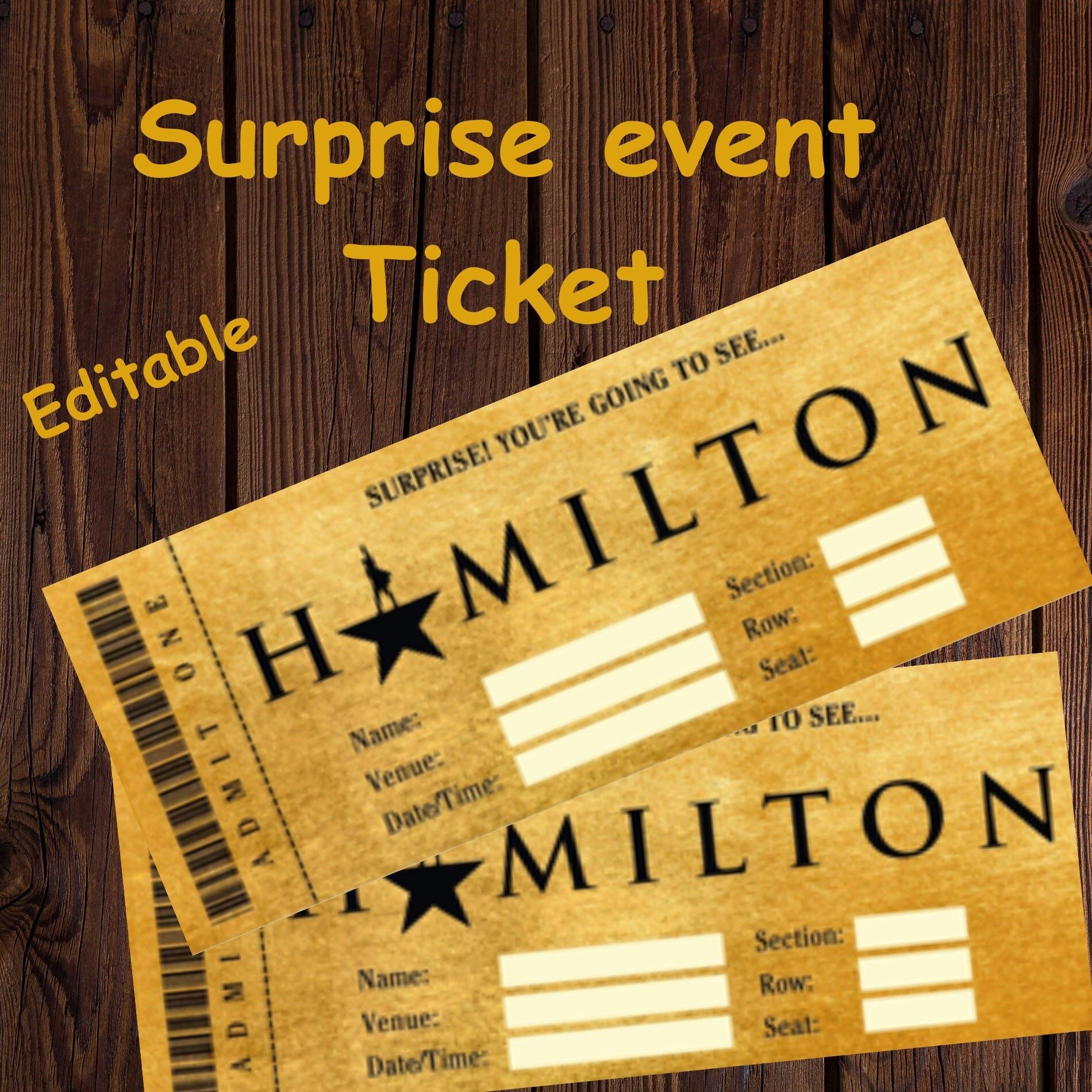 Printable Hamilton Tickets - Shop on Pinterest