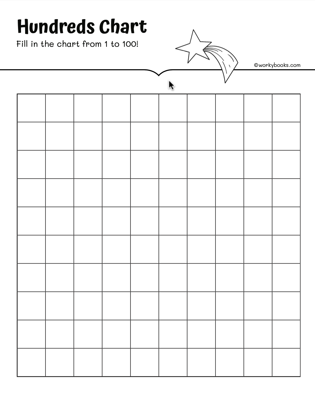 Printable Hundreds Chart with Missing Numbers  Workybooks