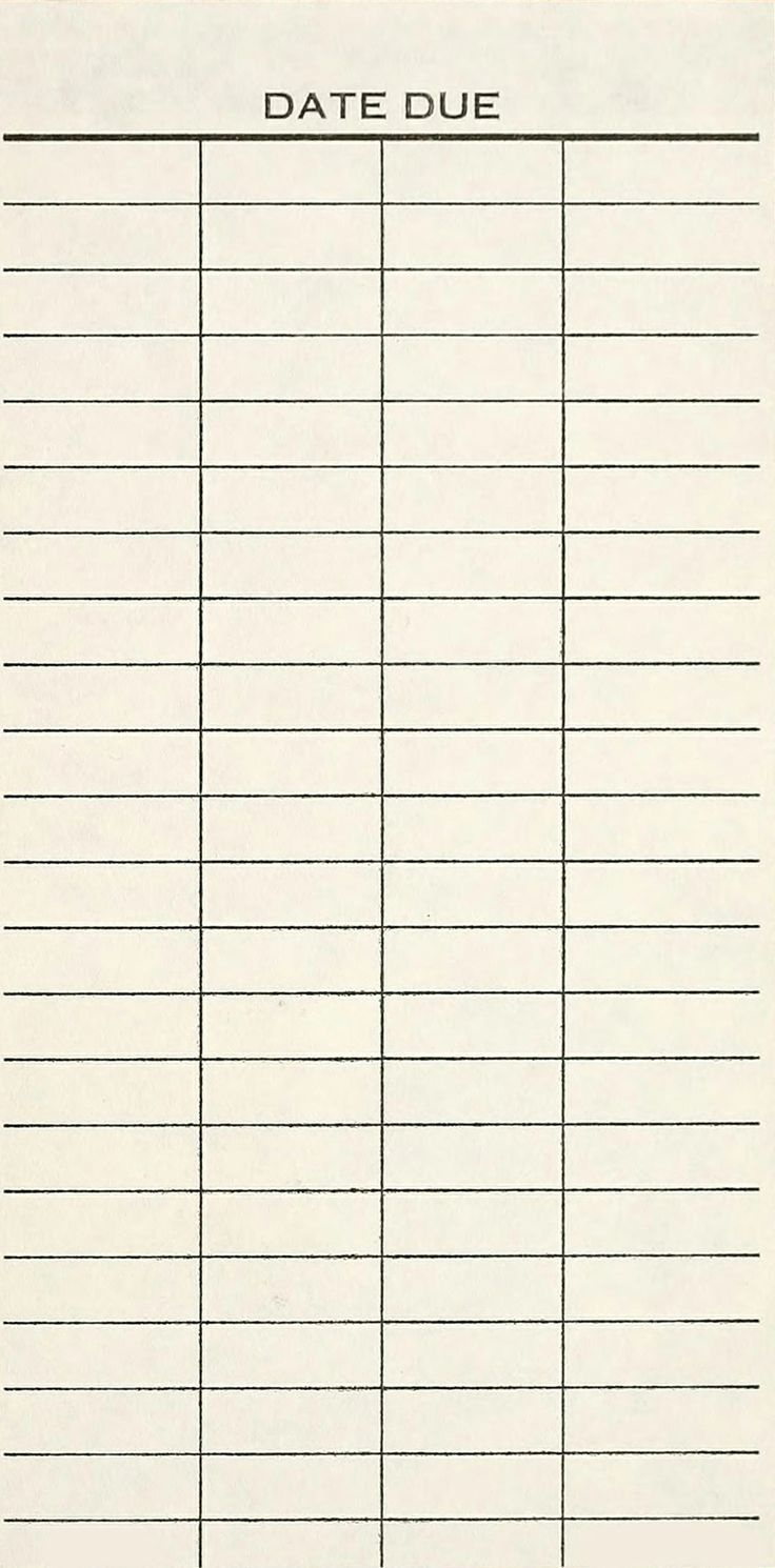 Printable Library Cards